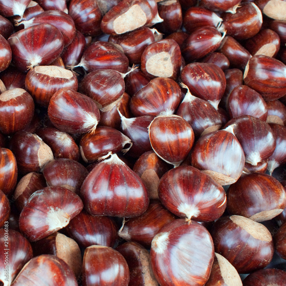 chestnuts closeup, at the local market chestnuts closeup, at the local market