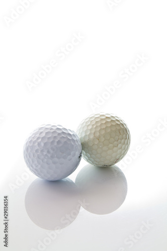 The new and old one of golf ball