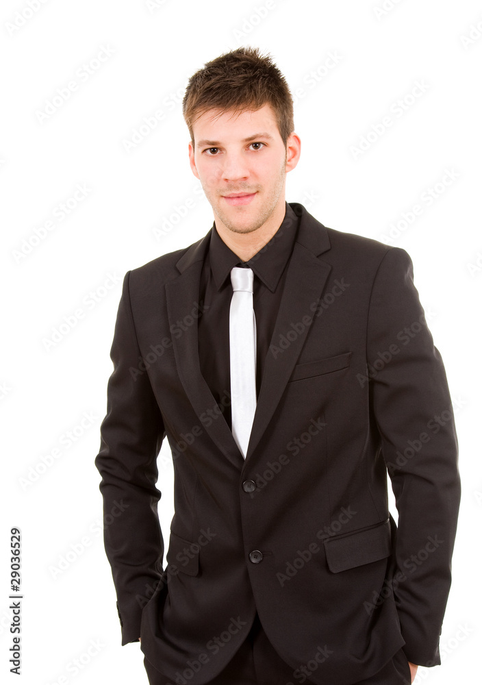 Portrait of a young business man isolated on white. Portrait of a young business man isolated on white.