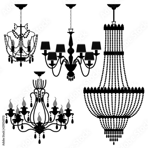 Chandelier Black Silhouette
