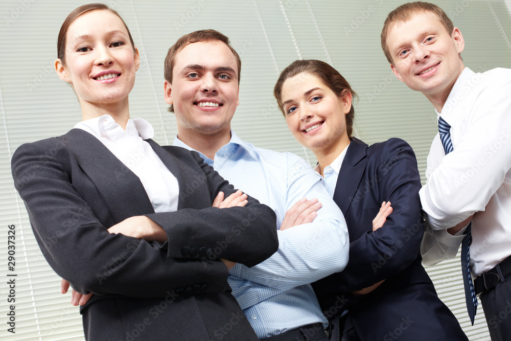 A confident business team