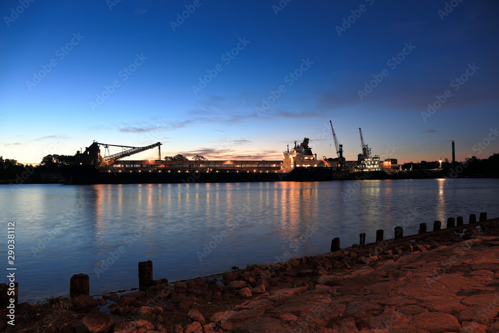 Obraz premium Port in the morning. Gdansk, Poland.