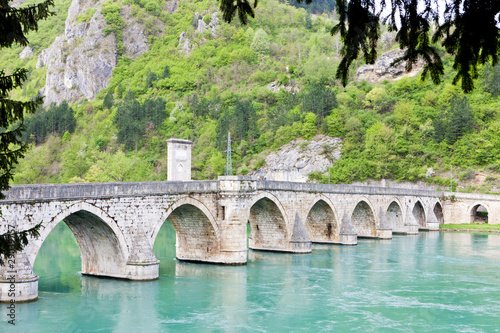 bridge over Drina River, Visegrad, Bosnia and Hercegovina photo