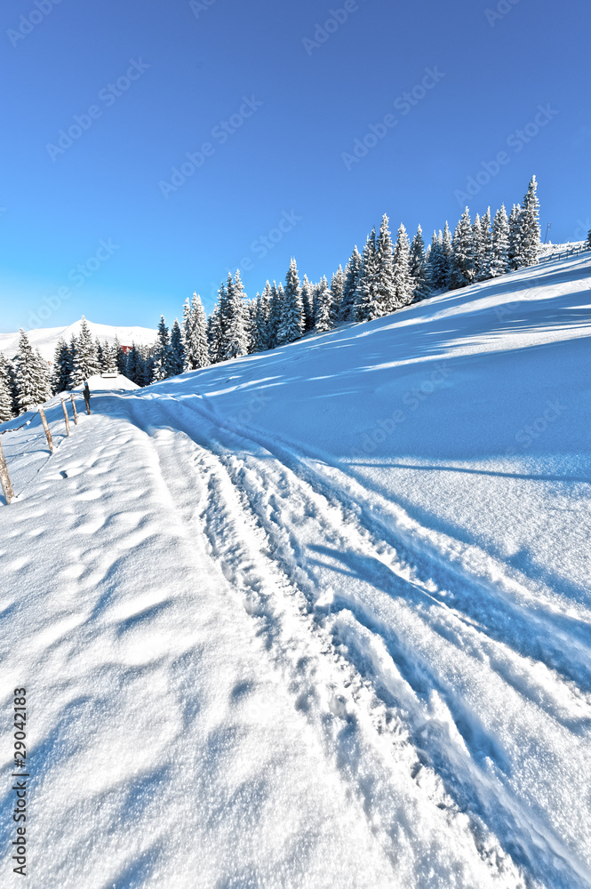 Obraz premium beautiful winter mountain scenery