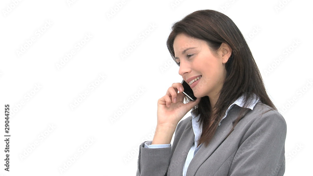 Happy businesswoman talking on the phone Happy businesswoman talking on the phone