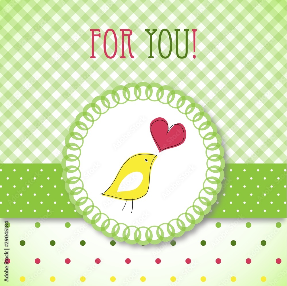 Cute bird greeting card
