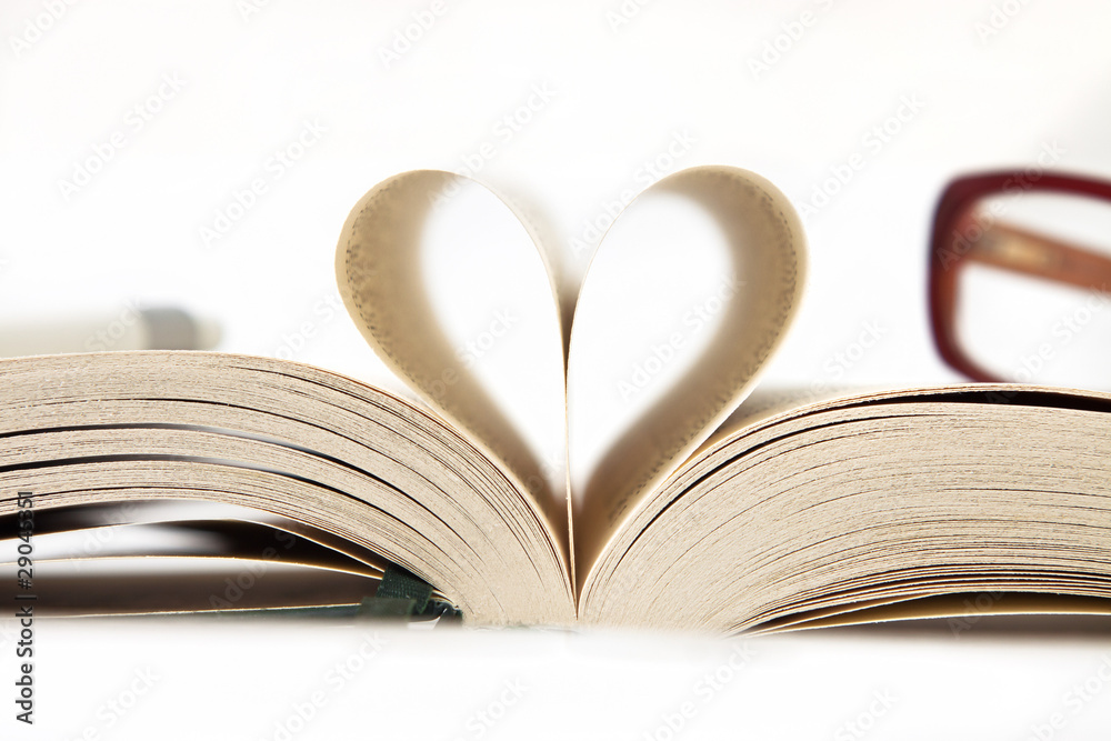 Heart from book pages, isolated in white Heart from book pages, isolated in white