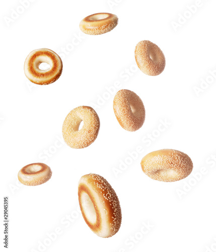 Obraz na płótnie flying bagels w salonie
