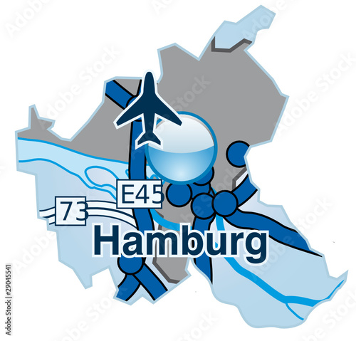 Bundesland Hamburg mit Autobahnen