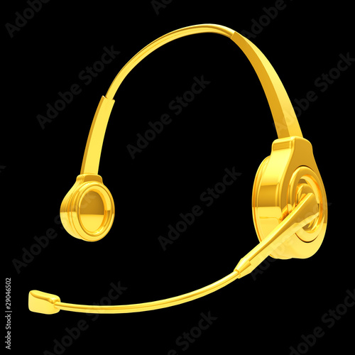 3D Headphone in Gold