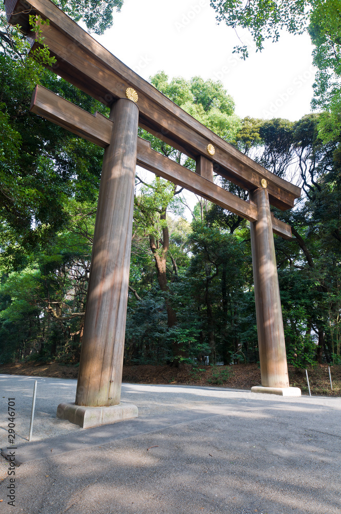 Japanese entrance gate on a sunny day Japanese entrance gate on a sunny day