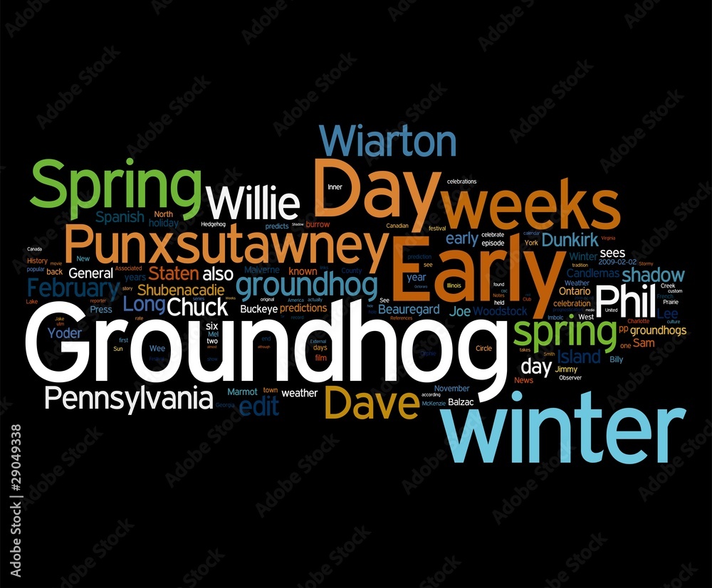 Ground Hog Day tags on black background