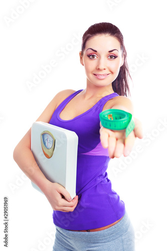 girl with a mesuring tape photo