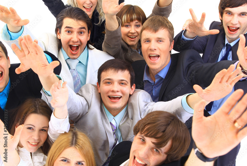 Obraz premium Large group of business people. Over white background