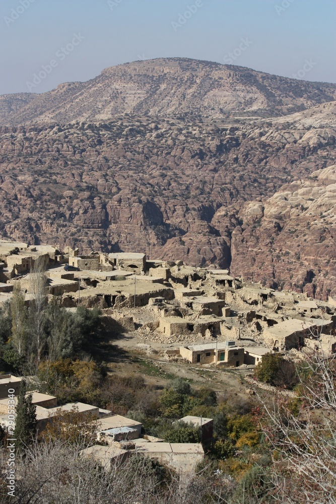 Jordanie, canyon, village