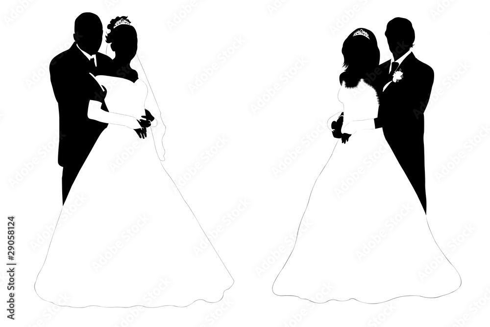 wedding couple silhouette