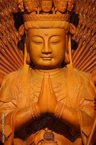 Wood Statue of Guan Yin with 1000 hands
