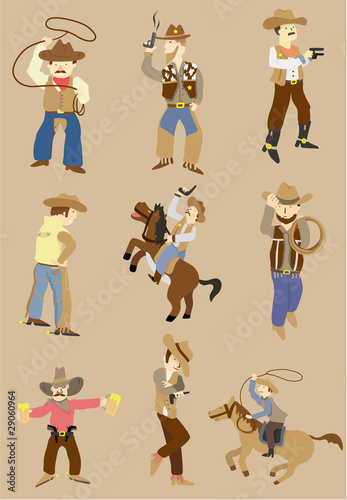 cartoon wild west cowboy icon