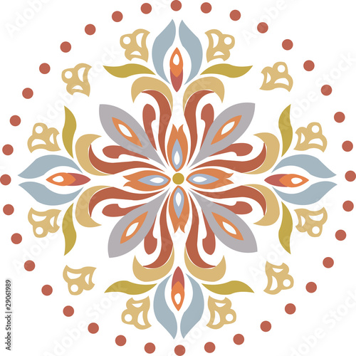 Wood carving color pattern - vector