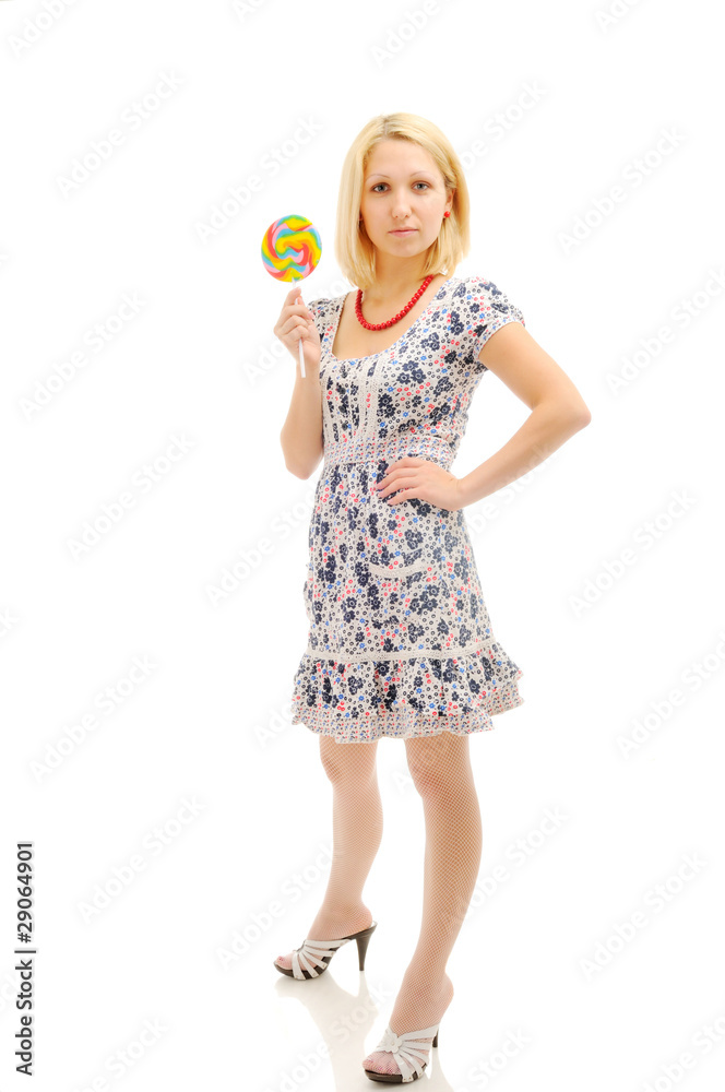 Attractive blonde with lollipop Attractive blonde with lollipop