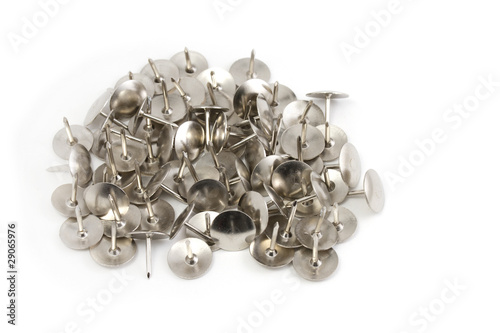 Pile of silver drawing pins