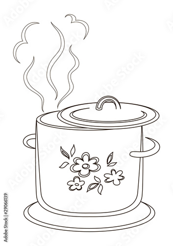 Boiling pan with pattern, contours