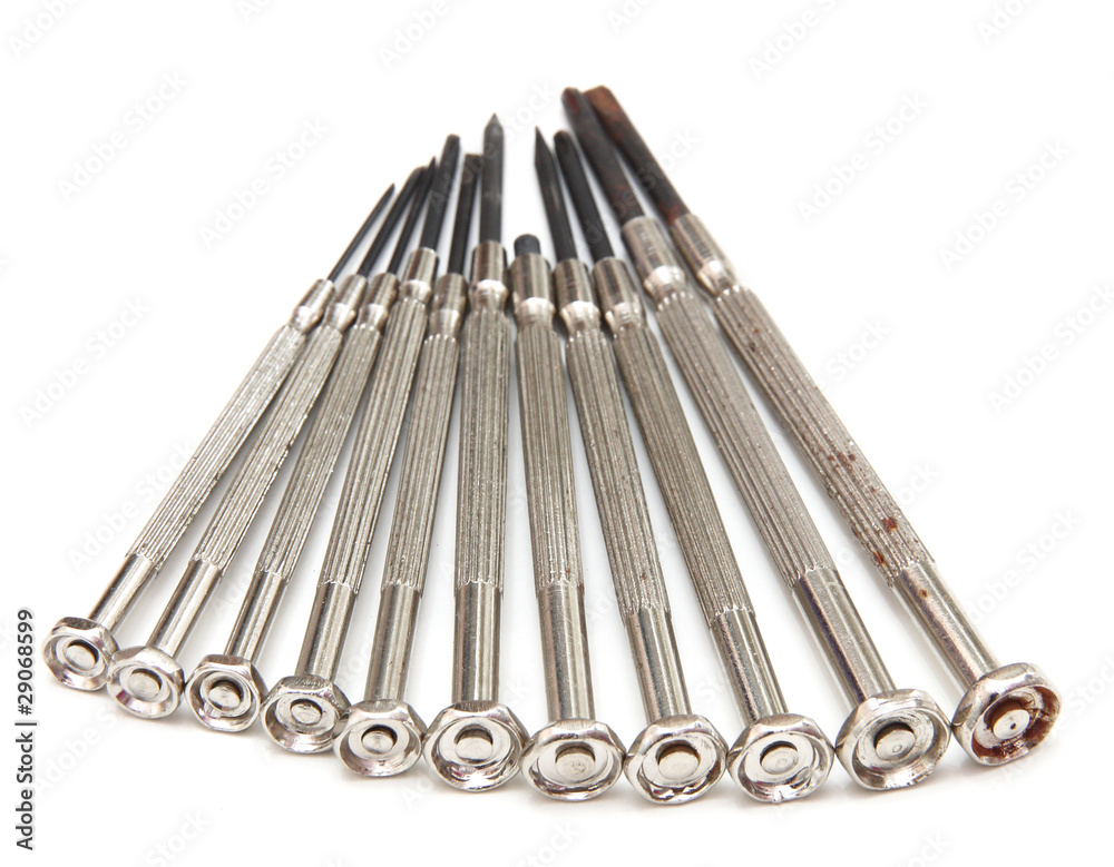 several screwdrivers on the white background several screwdrivers on the white background