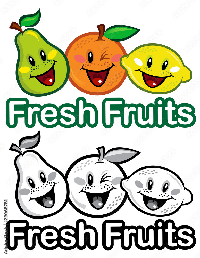 Fresh Fruits Seal, in color and B&W Fresh Fruits Seal, in color and B&W