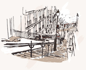 Poster Art Studio Montmartre in Paris als Illustration  © Isaxar