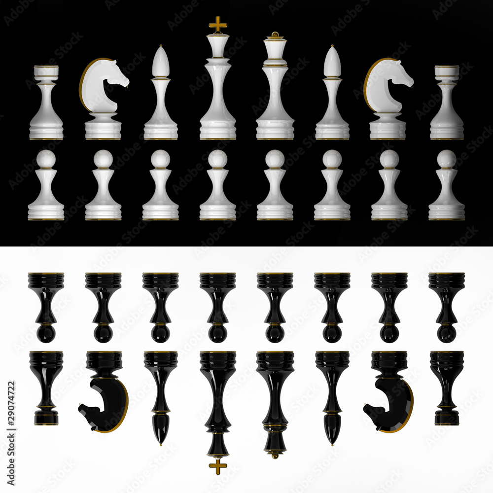 Chess pieces set a complete set of chess pieces 3d Chess pieces set a complete set of chess pieces 3d