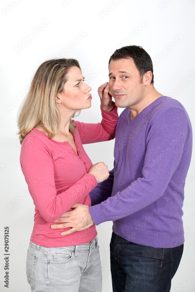 Woman being furious at man Woman being furious at man