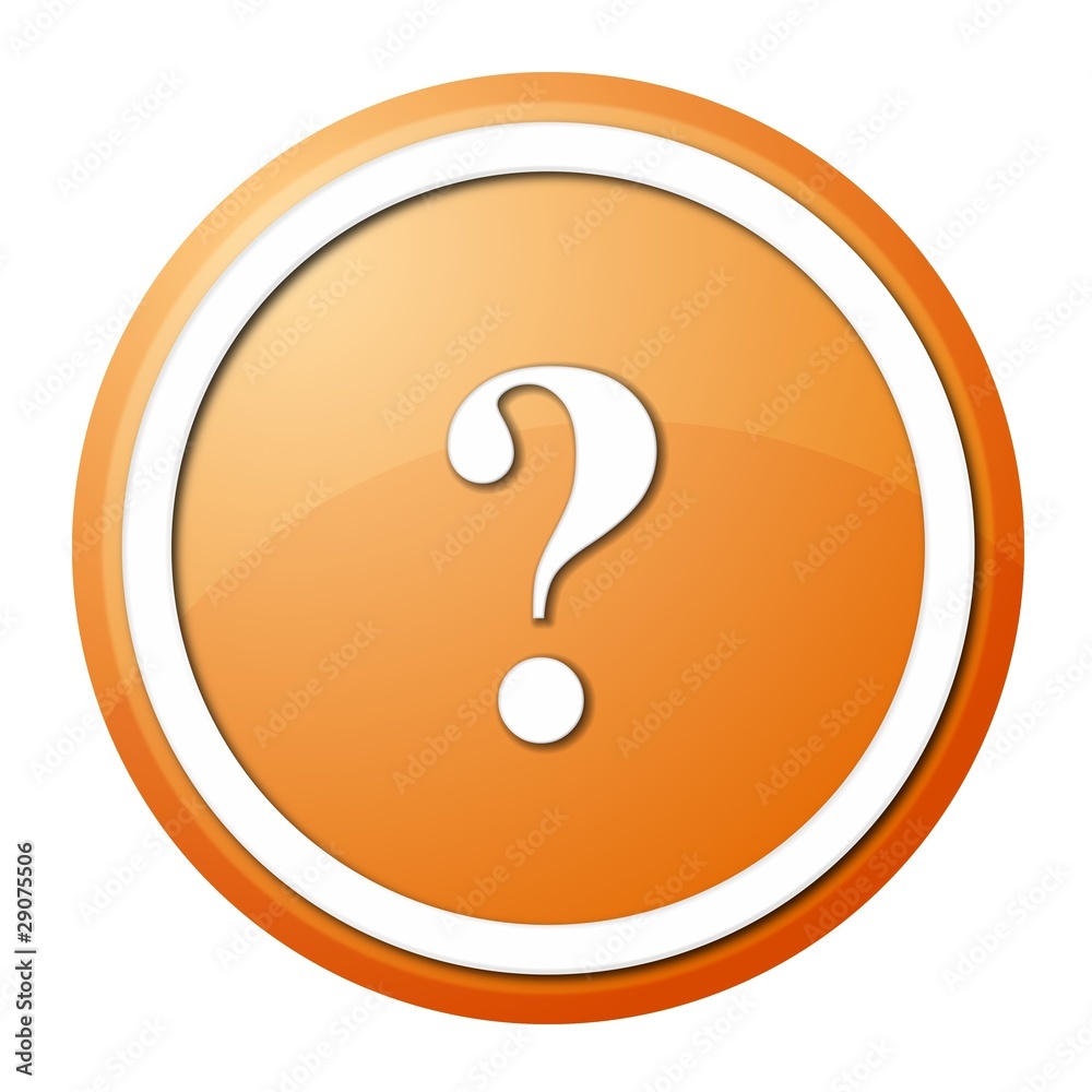 orange question mark round button