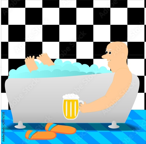bath, man in the bath