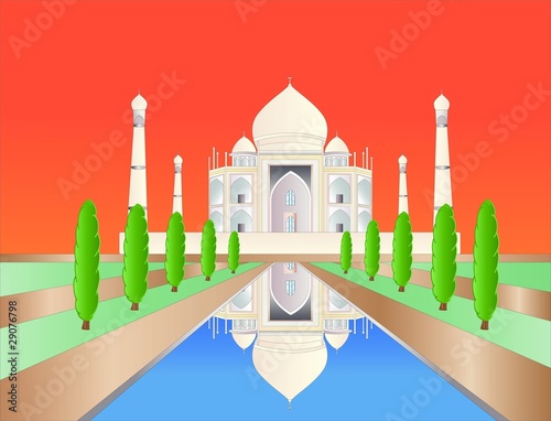 Taj Mahal at sundown ( background on separate layer )
