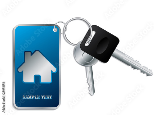 Keys with blue keyholder