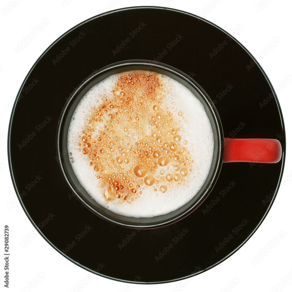 cappuccino on white background