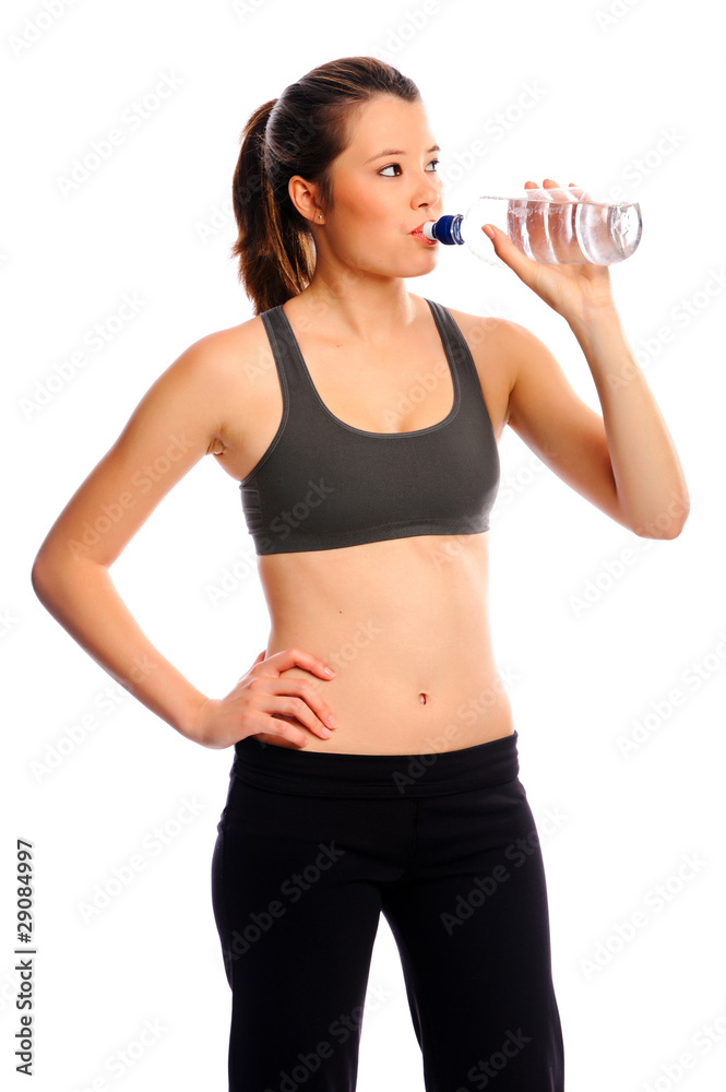 Pretty girl resting with water bottle