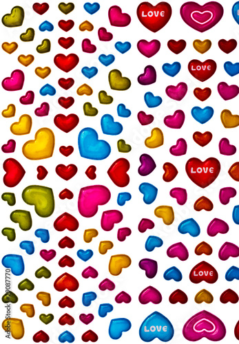 Colorful heart shape isolated on white background