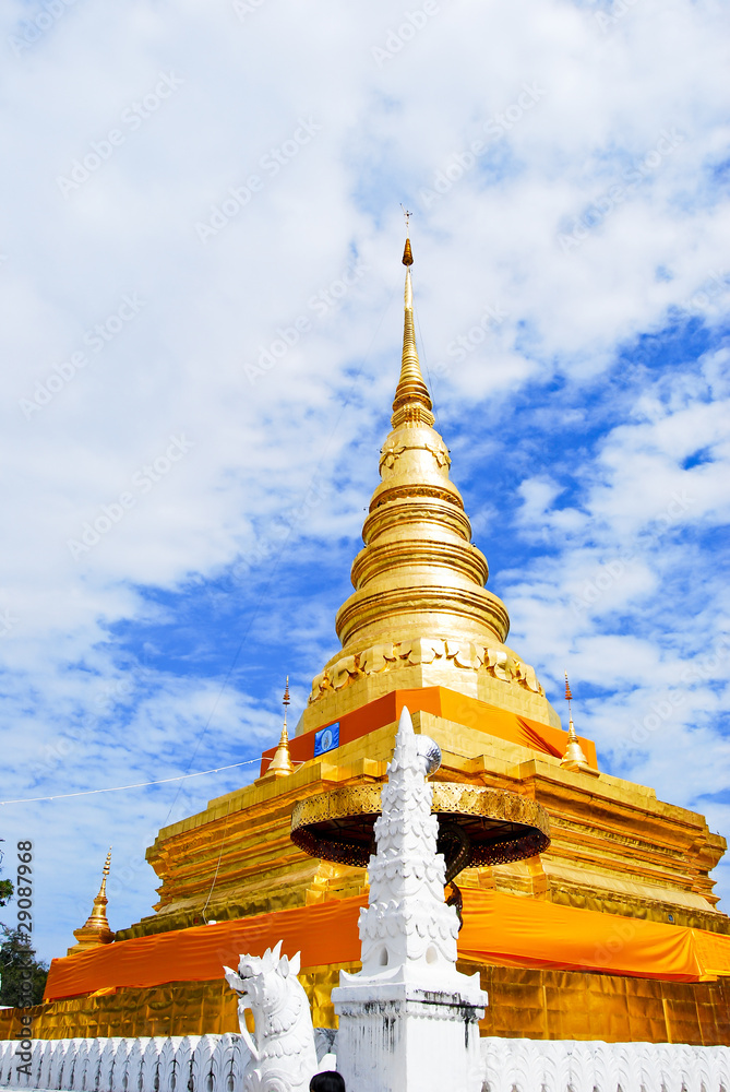 Golden Pagoda in Buddha temple Golden Pagoda in Buddha temple