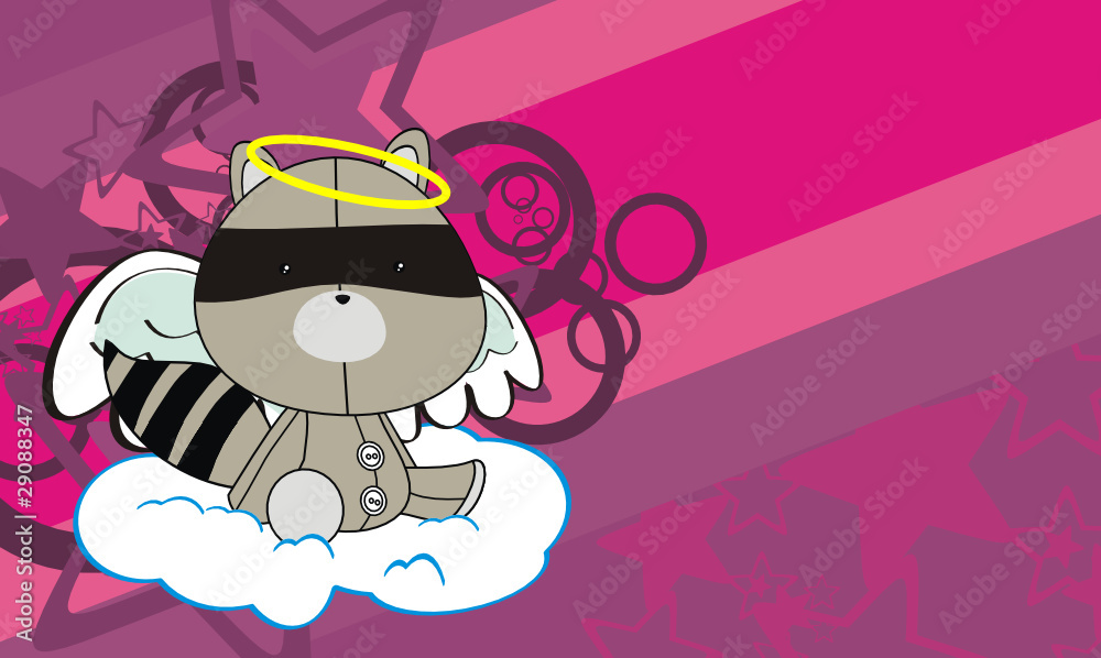 raccoon angel cartoon background raccoon angel cartoon background