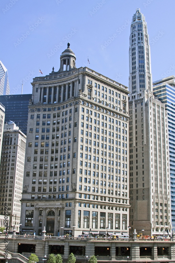 View of skyscrapers in downtown Chicago View of skyscrapers in downtown Chicago