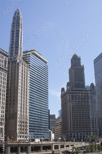 View of skyscrapers in downtown Chicago