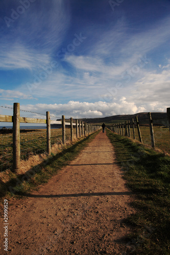 Lone walker on the North Yorkshire Coastal Path