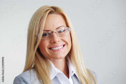 business woman in glasses