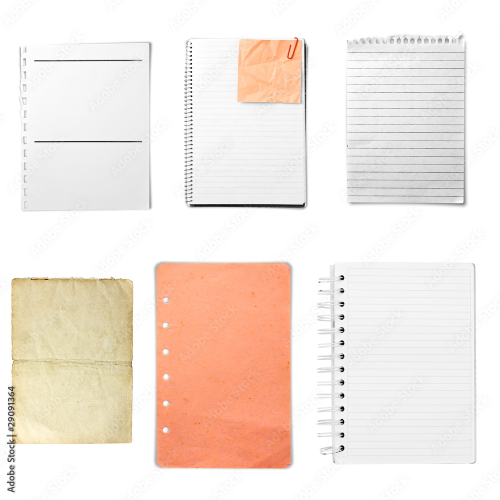 Various sheet from notebook