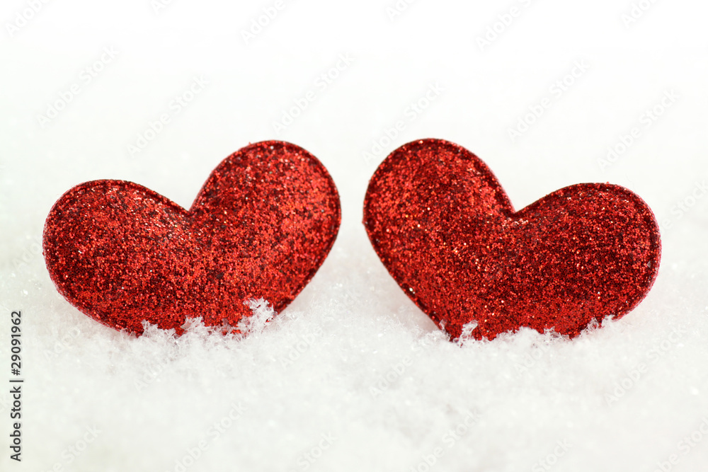 Deux cœurs dans la neige Deux cœurs dans la neige