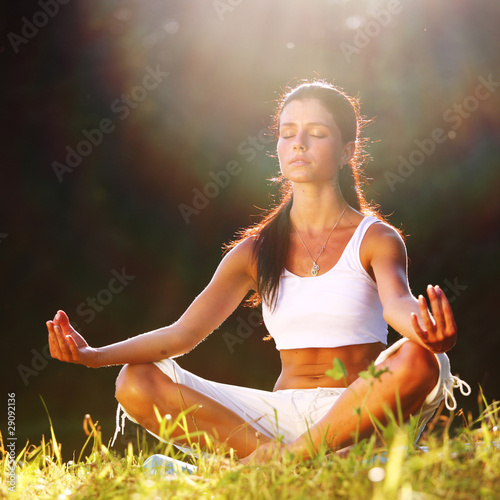 lotus yoga sunrise photo