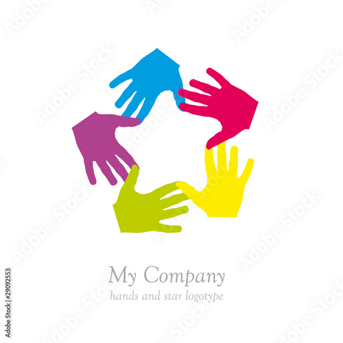 Logo  hands and star # Vector