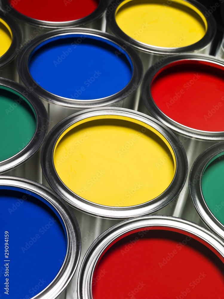 Fototapeta premium Paint cans full frame