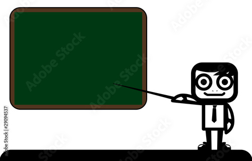 Business guy - black board